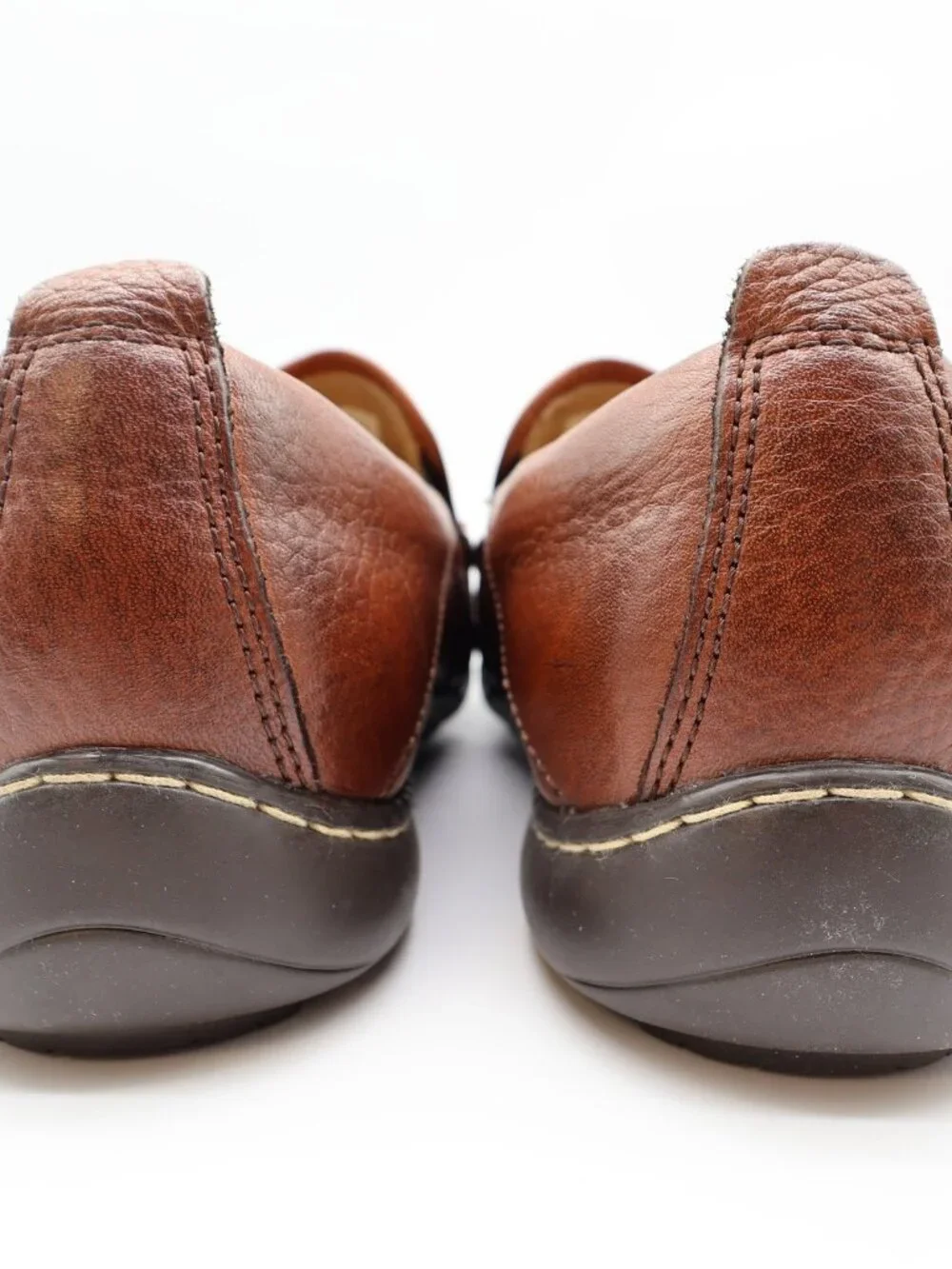 Hush Puppies GT Loafers Mens 9W Red Brown Leather Slip On Bounce H12466